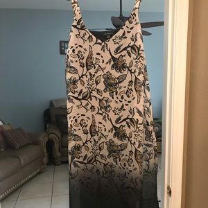 White, grey dress with patterns